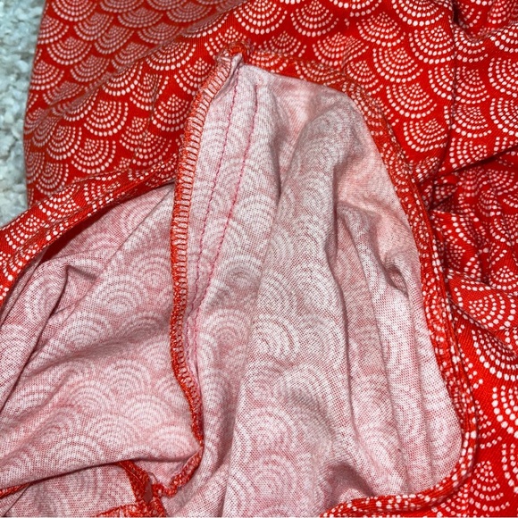 Boden Dress Size 18 US Long Red Pop Rainbow Dot Melinda Jersey V-Neck Midi - Picture 15 of 15